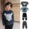 Jerseys spot 23LMH Same Autumn Winter Kids Gesture 6 Letter T Spider Pants Versatile Long Sleeve Top Cotton Worn Out 230906