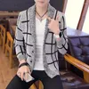 Pulls pour hommes 2023 Automne Plaid Cardigan Pull Loose Personnalité Casual