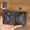 Portefeuilles Portefeuille à deux volets en cuir véritable pour hommes Vintage naturel court porte-monnaie poche porte-carte pochette masculine
