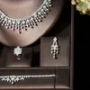 Wedding Jewelry Sets HIBRIDE Dubai Jewelry Sets Leaf Design Bridal Necklace Earring Set AAA Cubic Zirconia femme Ladies Wedding Accessories N-242 230906