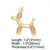 Pendentif Colliers Ocesrio Multicolor Crystal Ballon Dog Pour Collier Cuivre Plaqué Or Mignon Bijoux DIY Composant Pdtb241