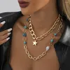 Pendant Necklaces Imitation Pearl Star Necklace Natural Stone Irregular Fashion Women's Multi-layer Jewelry Wholesale