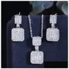 Set di gioielli da sposa Ins Set di gioielli di lusso più venduti 925 Sterling Sier T Princess Cut Topazio bianco Cz Pietre preziose di diamanti Festa fatta a mano Dhiaf