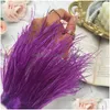 Charm Bracelets Feather Cuff Women Ostrich Slap Stainless Steel Bracelet Sleeve Hair Accessories Drop Delivery Jewelry Dhc8F