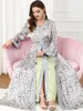 Roupas étnicas Marrocan Imprimir Vestidos de Noite Dubai Abaya Isalmic Árabe Kaftan Ramadan Eid Mulheres Muçulmanas Maxi Robe Jilbab Femme Musulman