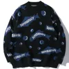 Maglioni da uomo LACIBLE Streetwear Maglione Uomo Donna Top Lettera Pesce Stampa lavorata a maglia Autunno Harajuku Cotone allentato Pullover casual 230906