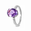 Wedding Rings Retro S925 Sterling Silver Micro Zircon Purple Gem Ring Women's Niche Design Simple And Exquisite Jewelry