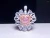 Anéis de cluster Chzx Gia 0.50ct muito claro rosa si2 diamantes sólidos 18k ouro feminino diamante noivado de casamento para mulheres