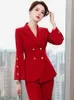 Women's Suits Elegant Autumn Blazers For Women 2023 Jackets Coats Flare Sleeve Office Lady Veste Femme Red Plus Size Outerwear Tops Mujer