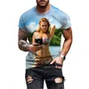 Herren T-Shirts Sexy Mädchen Männer Lustiges 3D-gedrucktes Hemd Sommer Vintage Kurzarm Mode T-Shirt Freizeitkleidung