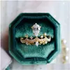 Wedding Rings New Arrival Sell Vintage Jewelry 925 Sterling Sier Rose Gold Fill Water Drop Pear Cut Cz Moissanite Women Crown Wedding Dht76