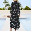 Casual Dresses Cute Flower Chiffon Dress Sexy V Neck Floral Leaf Print Kawaii Womens Aesthetic Gift