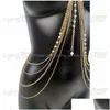 Ceintures de chaîne de taille Colliers de corps de perles Bijoux Luxueux Poitrine Mode pour femmes Y Bikinis Accessoires de plage Goth Drop Livraison Dhafb