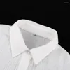 Blouses pour femmes Style européen et américain 2023 automne manches évasées chemise longue entièrement en coton décontracté Niche blanc