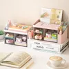 Storage Boxes Bins Student stationery storage Desktop drawer type DIY Hand account sorting Childrens desk pen holder shelf 230907