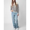 Zadig Voltaire Striped Cashmere 스웨터 여성 디자이너 겨울 따뜻한 knitweat