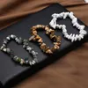 Strand 1piece Natural Gravel Stone Bracelets Agate Picture White Turquoise Charms For Women Girl Jewelry Accessories Gifts