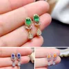 Dangle Earrings FS Natural Emerald/Tanzanite/Fire Opal For Women S925 Pure Silver Fine Fashion Wedding Jewelry MeiBaPJFS