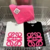LW Spring/summer 23 Women's New Towel Letter Embroidery Pattern T-shirt Black White Pink SML