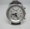 Лидер продаж, брендовые механические автоматические часы для мужчин, кожаный ремешок с белым циферблатом LON01