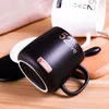 Muggar 400 ml Strong Creramic Coffee Tea Milk Cup Drinkware With Present Box Handle Lid Drinking For Couples Family Festival