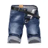 Herren Jeans Sommer Kurze Jeans Männer Löcher Stretch Denim Shorts Baumwolle Gerade Jean Casual Blau Größe 421249Q