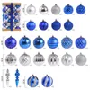 Décoration de fête 70pcs / boîte Ensemble de boules de Noël Peint en polystyrène Ornement X-MAS Arbre Navidad Année créative 2023 Boules