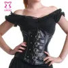 Corzzet Sexy Leder Günstige Korsetts und Bustiers Corpetes E Espartilhos Bustier 6XL Plus Size Steel Boned Corset250p