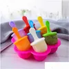 Ice Cream Tools New Ice Cream Pops Mold Portable Food Grade Popsicle Mod Ball Maker Baby Diy Supplement Tools Fruit Shake Accessories Dhpw4