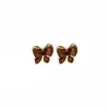 Boucles d'oreilles u-magical tempérament noir blanc marron vert Spray nœud papillon boucle d'oreille pour les femmes coréen métal bijoux Pendientes