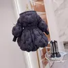 Daunenmantel Mode Baby Mädchen Winterjacke Baumwolle Gepolstert Kleinkind Teenager Mit Kapuze Langen Mantel Kinder Schwarz Blume Dicke Kind Oberbekleidung R230905