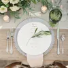 Plates European Glass Pearl Gold Inlay Dishes Steak Plate Salad Wedding Party Event Decoration Tableware Gift