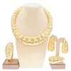 Bröllop smycken set est lyx brasilien guld pläterade smycken set damer utsökta halsband örhängen ring armband gåva H00103 230907