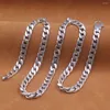 Chains Real 925 Sterling Silver Chain Women Men 7mm Solid Cuban Link Curb Necklace 22inch Length 57-58g