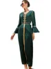 Ethnic Clothing Moroccan Kaftan Satin Diamonds Jalabiya Dubai Turkey Abaya Muslim Women Evening Party Maxi Dress Belted Robe Arabic Eid