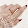 Cluster Rings 925 Sterling Silver Real Gold Plated Modern Simple Bamboo Style Fashion Personalized Thin Finger Ring For Women Jewelry