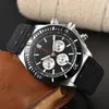 Men's 41 mm quartz Watch Braided strap Multi-dial waterproof Classic generous rubber strap adjustable casual watch