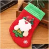 Christmas Decorations Stockings Gift Stocking Sock Santa Claus Xmas Tree Hanging Decor Candy Bag Drop Delivery Home Garden Festive Par Dhmu3