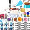 Moules de cuisson Kit de décoration de gâteau 301 pièces fournitures avec plateau tournant pour pâtisserie sac à douille pointes russes 230906