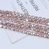 Chains 12-13mm Coin Shape Natural Purple Beads String Freshwater Pearls Strands