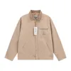 designer jacket Carharttiess Vintage bottom flip twill jacket, washed work suit, zippered jacket, long sleeved trendy brand jacket