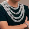 Hommes Hip Hop bijoux 20mm chaîne cubaine collier plaqué or glacé Cz broche cubaine lien chaîne collier diamant chaîne cubaine Egruo