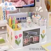 Pencil Cases Desktop pen holder largecapacity multigrid drawer student stationery finishing storage box office shelf organizer 230907