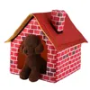 kennels pens Household Portable Brick Wall Style Pet Dog House Warm and Cozy Cat Bed 230907