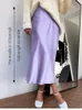 Skirts Women High Waisted Skirt Silk Satin Skirts A-Line Elegant Skirts Pink Midi Skirt Korean Style Pencil Skort Skirt 230907