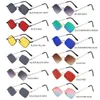 Gafas de sol Moda Pequeña Película de protección UV Metal Sombras para hombres Gafas de sol para mujer Forma de diamante