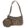 Evening Bags Women Handbag Fashion Underarm Bag Canvas Armpit With Coin Purse Hobo Animal Print Shopping Female Clutch Tote Pouch