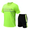 Herren-Trainingsanzüge, Herren-Sportbekleidung, Sommer-Fitness-Sets, kurzärmeliges T-Shirt, Shorts, Trainingsanzug, männlich, schnelltrocknend, Laufbekleidung, asiatische Größe