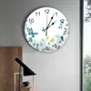 Orologi da parete Margherita Farfalla Libellula Fiore Camera da letto Orologio Grande cucina moderna Sala da pranzo Rotonda Soggiorno Orologio Decorazioni per la casa