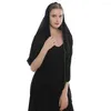 Sciarpa in chiffon per abbigliamento etnico per donna Sciarpe lunghe avvolgenti Hijab morbide alla moda con strass glitterati in tinta unita